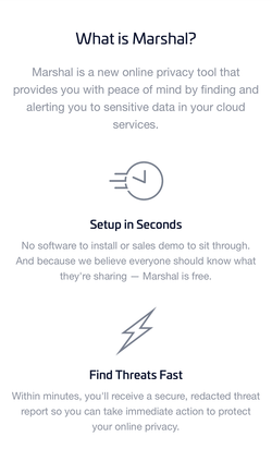 Marshal website introduction on mobile.